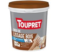 TOUPRET Enduit lissage bois en pâte - Intérieur et extérieur - 1,5 kg - Blanc