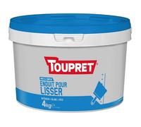 TOUPRET Enduit lissage en pâte - Intérieur - 4 kg - Blanc