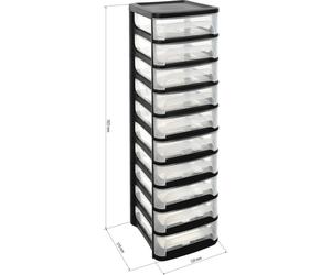 Tour 10 tiroirs de rangement 320x370x1025mm EDA - 17745
