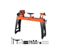 VEVOR Tour à Bois Électrique, 40,6 x 102 cm, 1100 W, avec Pieds Verticaux, Vitesse Variable 150-3200 tr/min, Moteur CC sans Balais, Corps en Fonte, pour Projets Menuiserie de Moyenne à Grande Envergur