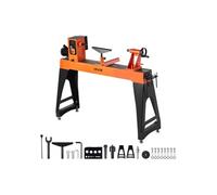 VEVOR Tour à Bois Électrique, 45,7x102 cm, 1500 W, avec Pieds Verticaux, Vitesse Variable 150-3200 tr/min, Moteur CC sans Balais, Corps en Fonte, pour Projets Menuiserie de Moyenne à Grande Envergure