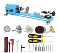 Tour à Bois Mini Machine de Tour Multi-Usages Coupe de Tour Polissage Kit d'Outils de Tour Professionnel