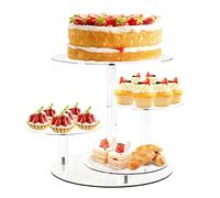 Tour À Cupcakes Acrylique 4 Niveaux Rond pour Présentation | Présentoir À Desserts À 4 Étages Pour Cupcakes Pour Biscuits Pâtisseries Bonbons Mariage Anniversaire Noël Fête Shower Bar