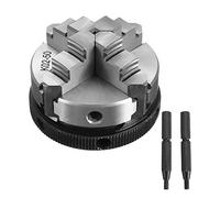 Tour À Fileter À Pré-centrage M14 À Mini-mâchoire 50mm Réversible Mandrin Manuel K02-50 Avec Tige De Blocage 2Pcs