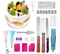 Tour à gâteau, lot d'accessoires pour gâteaux, ustensiles de cuisine : 174 pièces, lot de couteaux à gâteau, plateau tournant pour gâteaux, lot d'accessoires de pâtisserie pour les débutants en pâtiss