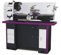Tour à métaux d'établi hauteur des pointes 150 mm entre-pointes 800 mm alésage 36 mm 1,1 kW 400V par engrenages Optiturn TU3008G