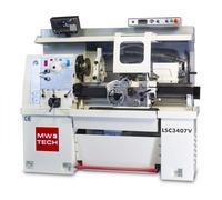 Tour à métaux industiel hauteur des pointes 171 mm entre-pointe 760 mm alésage 40 mm 3,75 kW 400V + vitesses variables MW-Tech LSC3407V