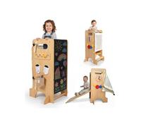 Tour d Observation Enfant 5 en 1 en Bambou - d'observation Montessori - grand - Marron - Manuel - De 18 mois à 6 ans - Intérieur