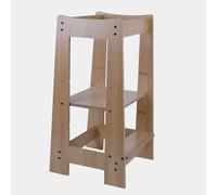 Tour d'apprentissage Aides de cuisine pour enfants Bois Tabouret pour enfants 3 marches réglables en hauteur, facile à nettoyer, stable, LxlxH 32x42x80 cm