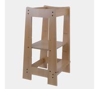 Tour d'apprentissage Aides de cuisine pour enfants Bois Tabouret pour enfants 3 marches réglables en hauteur, facile à nettoyer, stable, LxlxH 32x42x80 cm