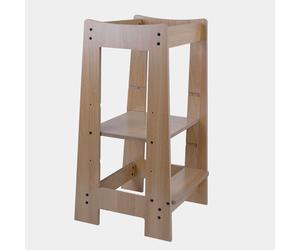 Tour d'apprentissage Aides de cuisine pour enfants Bois Tabouret pour enfants 3 marches réglables en hauteur, facile à nettoyer, stable, LxlxH 32x42x80 cm