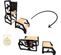 Tour d'apprentissage, bureau, chaise, marchepied, tableau noir 5in1 montessori noir