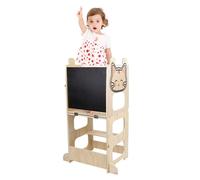 Tour d'apprentissage Chaise d'apprentissage avec tableau à craies 2 en 1 Cuisine Learning Aides de cuisine Tour d'apprentissage Montessori pour enfants 91×41×38cm