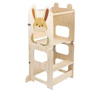 Tour d'apprentissage, design modulable, construction en bois durable, lapins