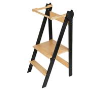 Tour d'apprentissage Montessori pliable - Tabouret d'appoint pour la cuisine, idéal pour les enfants de 2 à 6 ans - Bois - Surface antidérapante - Montage facile - Noir