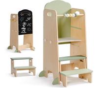 Tour d'apprentissage Montessori pour enfants, avec tableau et supports, réglable en hauteur, avec marchepied amovible. Aide de cuisine en bois, à partir de 2 ans