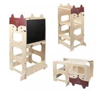 Tour d'apprentissage multifonctionnelle et réglable XJING pour enfants-Convient aux enfants de 2 à 6 ans-Motif renard 87*42*38.5cm