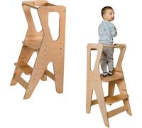Tour d'apprentissage pour enfants Moon, aide de cuisine réglable pour enfants, Learning Tower Montessori, chaise d'apprentissage chaise haute 100 kg | bois