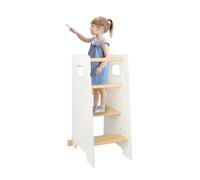 Tour d'apprentissage pour enfants Sécurité maximale Aides de cuisine et Learning Tower 3 niveaux Réglable en hauteur Blanc