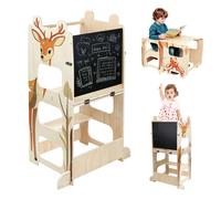 Tour d'apprentissage pour enfants, tour d'apprentissage Montessori avec tableau noir, tour d'apprentissage à partir de 1 an pour cuisine, Table, salle de bain Fox