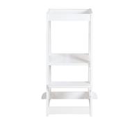 Tour d'apprentissage roba selon la méthode Montessori - Tabouret marchepied sécurisé pour enfants - Idéal comme aide de cuisine - Supporte jusqu'à 80 kg - Bois - Blanc