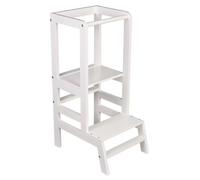 Tour d'apprentissage Shefa Kids en bois massif – Chaise d'apprentissage évolutive en bouleau blanc, réglable en hauteur