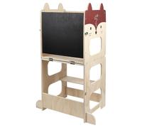 Tour d'apprentissage - Tour d'observation Montessori avec Tableau-Marchepied pour Enfants - Tour Montessori Pliable,87 x 42 x 38,5 cm - Renard