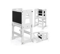 Tour d'apprentissage, Tour d'Observation Montessori ,Marchepied avec rail de sécurité, 3-en-1,45*35*88cm, blanc
