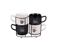 Table Passion – Lot de 4 mugs Mocha 39 cl porcelaine noire