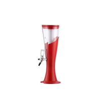 Tour de bière de distributeur de boisson de 1,5 L/3 L, distributeur de boissons avec robinet et tube de glace pour les bars de fêtes, pubs, tour de bière en plastique avec lumières(Rot,3L)