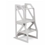 Tour de Cuisine Transformable en bois, Tour d’apprentissage 2 en 1, Gris pastel - leg&go Modustep