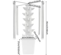 Tour de culture hydroponique - Kit de culture hydroponique vertical - 30 trous de plantation - Avec lampe de culture - Blanc