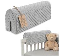 Tour de lit bébé respirant 70 cm - contour de lits pour tout-petits protege barriere bebe tours Mousse Minky Gris Clair