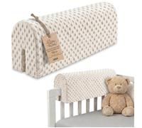 Tour de lit bébé respirant 70 cm - contour de lits pour tout-petits protege barriere bebe tours Mousse Minky Beige clair