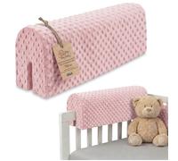 Tour de lit bébé respirant 70 cm - contour de lits pour tout-petits protege barriere bebe tours Mousse Minky Rose