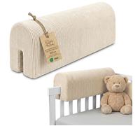 Tour de lit bébé respirant 80 cm - contour de lits pour tout-petits protege barriere bebe tours Mousse Velours côtelé Beige B