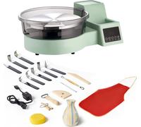 Tour de potier électrique SucceBuy 450 W, tour de potier avec plateau tournant en aluminium de 28 cm, pédale et vitesse réglable de 30 à 300 tr/min, boîtier robuste en PP, idéal pour les amateurs d'ar