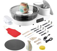 Tour de potier électrique - Tour de potier - Moteur 450 W - Plateau tournant 28/36 cm - Avec pédale - Réglage en continu de 30 à 300 tr/min - Boîtier en aluminium - Pour débutants