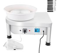 Tour de potier SucceBuy, 25 cm, 280 W, machine à façonner les poteries électrique avec pédale, cuve amovible et set d'outils de façonnage pour le bricolage en argile