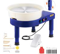 Tour de potier VEVOR Machine à façonner les roues en céramique avec pédale & pieds de levage réglables & cuve amovible (35 cm) 60-300 tr/min Vitesse, set complet d'accessoires pour l'artisanat Bricola