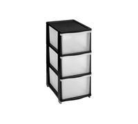 - Tour de Rangement 3 Tiroirs "Tom" 63cm Noir