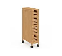 IDMARKET Tour de rangement 4 tiroirs bambou BEA sur roulettes colonne gain de place