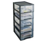 Tour de rangement, 5 tiroirs, format A4, hauteur 61 cm, en plastique