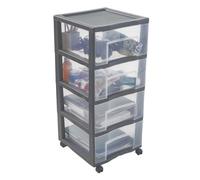 Tour de rangement avec roues Sundis TAG TOWER XL 4 tiroirs - gris