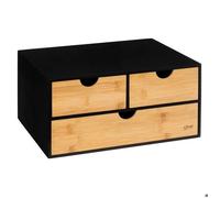 5Five simply smart cosmetic organizer 3 compartiments bava MDF board bamboo black brown 16 cm x 31 cm x 25,3 cm
