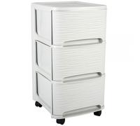 Tour de rangement en plastique moderne 3 tiroirs - Blanc