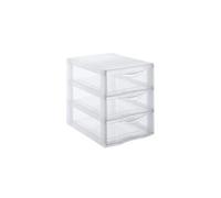 SUNDIS Tour de rangement Orgamix petite – 3 tiroirs A5 transparents – 25,5 cm – Superposable