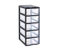 Tour de rangement - SUNDIS - ORGAMIX A4 5 tiroirs - Noir - Plastique - Superposable