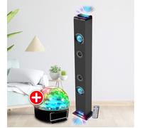 Tour de son INOVALLEY HP58BTH, Lumière LED Multi-rayons, Bluetooth, Radio FM, AUX - 60W, Jeu de lumière Boule LED, Chambre Salon
