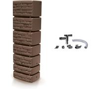 Tour de stockage d'eau en briques, avec robinet et système de remplissage automatique. Aspect en briques attrayant, capacité de 350 litres. Dimensions (L x P x H) : 57,5 x 38,4 x 180 cm (brun)